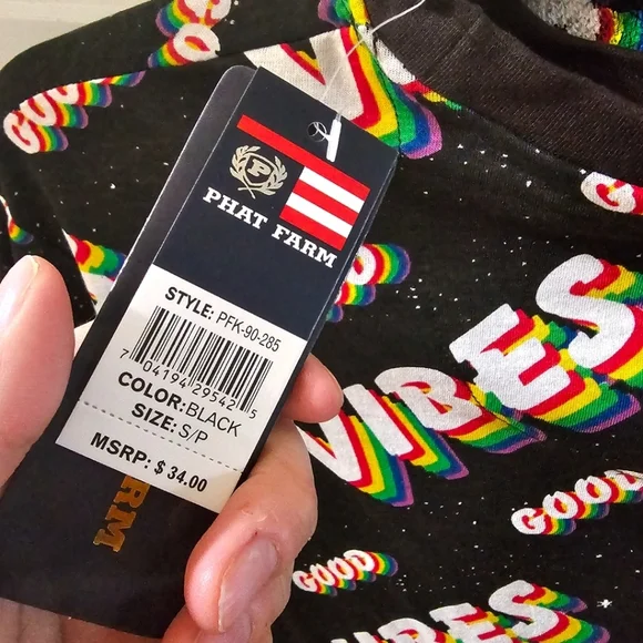 Phat Farm Cotton Good Vibes Pride Shirt And Beanie Men's Small S/P Men Teen - Picture 6 of 7